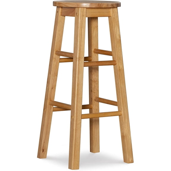29-Inch Bar Stool With Round Seat Natural Finish