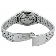 Seiko Mens 21.2 mm Stainless Steel Automatic Day-Date Wristwatch, Silver, SNK355K1