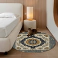 thumbnail image 2 of Round Rugs 3Ft, Orange Blue Boho Round Area Rug Washable Indoor Throw Carpet, Vintage Southwestern Geometric Ethnic Small Non Slip Circle Rug for Bedroom Living Room Home Decor Aesthetic, 2 of 8