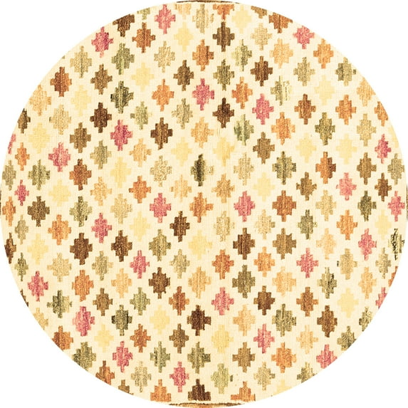 Ahgly Company Machine Washable Indoor Round Southwestern Brown Country Area Rugs, 8' Round