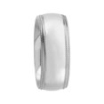 thumbnail image 2 of Men's 8mm Double Milgrain Wedding Band Ring Solid 14K White Gold, 2 of 2