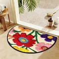 thumbnail image 6 of Aoznliie Bathroom Rugs, Half Round Non Slip Absorbent Floral Bath Mat, 16x24 inch Washable Rug for Bathroom Floor, 6 of 7