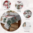 thumbnail image 5 of Grey Christmas Table Cloth Waterproof Tablecloths, Snowman Xmas Tree Snowflake Winter Tablecloth Dining Table Cover for Kitchen Party Tabletop Outdoor, Square Tablecloth 60x60 Inch, 5 of 9