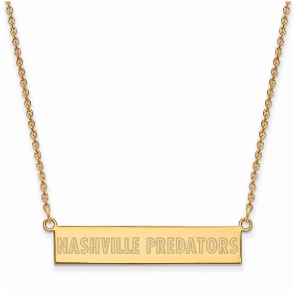 Women's Nashville Predators Gold Plated Small Bar Necklace