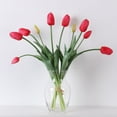 thumbnail image 2 of 18.5'' Artificial Tulip Flowers 10 PCS Faux Real Touch Latex Bouquet Tulips for Home Table Arrangements Gift Office Wedding Party Birthday Garden Restaurant Decoration (Yellow), 2 of 5