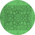 thumbnail image 1 of Ahgly Company Indoor Round Oriental Emerald Green Traditional Area Rugs, 4' Round, 1 of 4