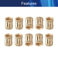 thumbnail image 3 of Wekity Écrous Moletés Filetage Femelle M6x10mm, 100 Pcs OD Laiton Fileté Insert Écrous d'Injection Joint Soudé Hydraulique Kit Assortiment pour Impression 3D Moulage par Injection-0621, 3 of 5