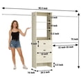 thumbnail image 3 of Homieasy 96" Closet System 2-Pack with 6 Hanging Rods & 6 Wooden Drawers - Adjustable Width (5-8FT Each), Wall-Mounted Wardrobe Storage,White Oak, 3 of 6