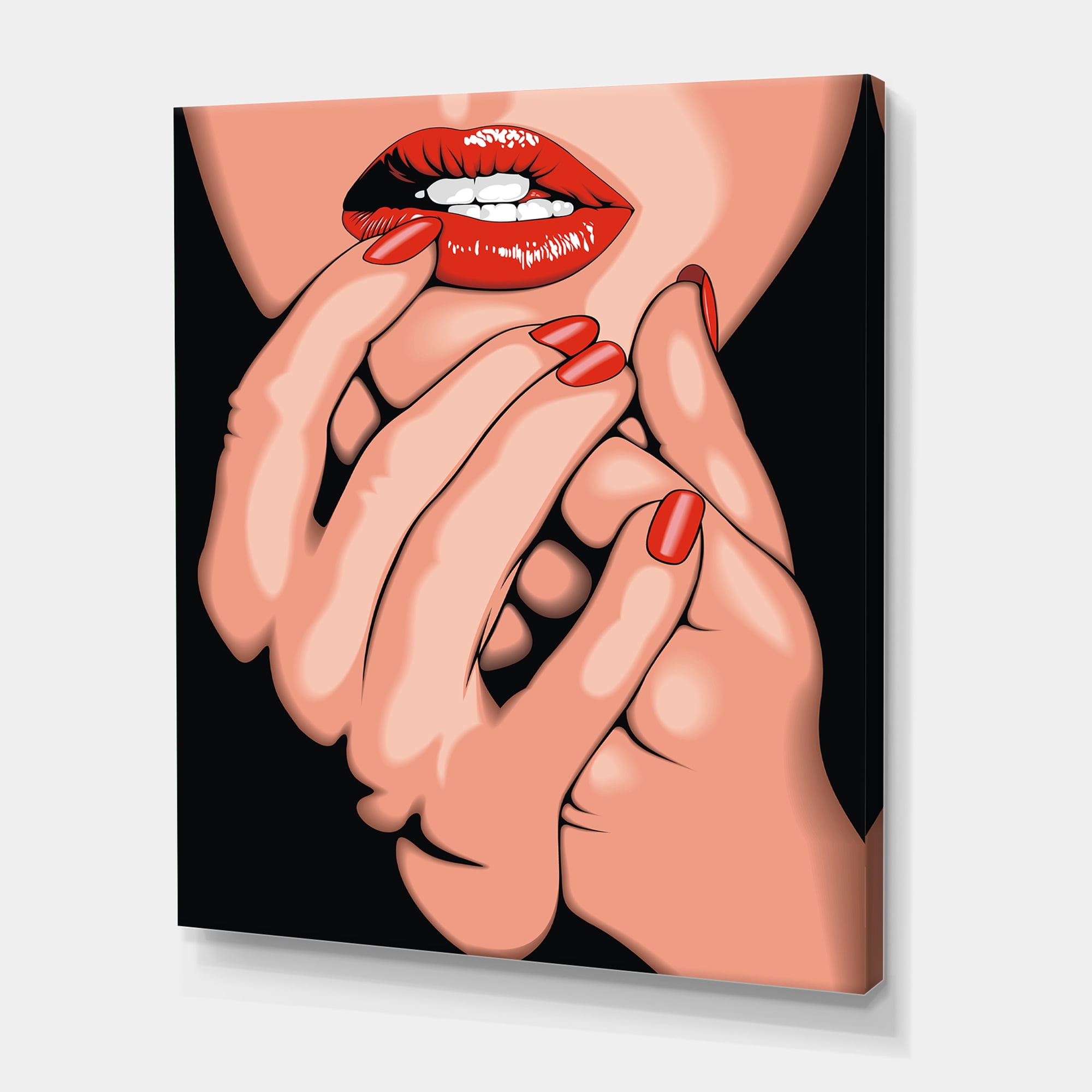 Designart ' Portrai Of A Young Modern Girl ' Modern Canvas Wall Art Print