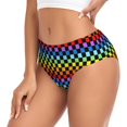 thumbnail image 2 of Bingfone Rainbow Chequerboard for Women's Underwear Full Coverage Seamless Panties Soft Stretch Boxer Briefs-Medium, 2 of 6