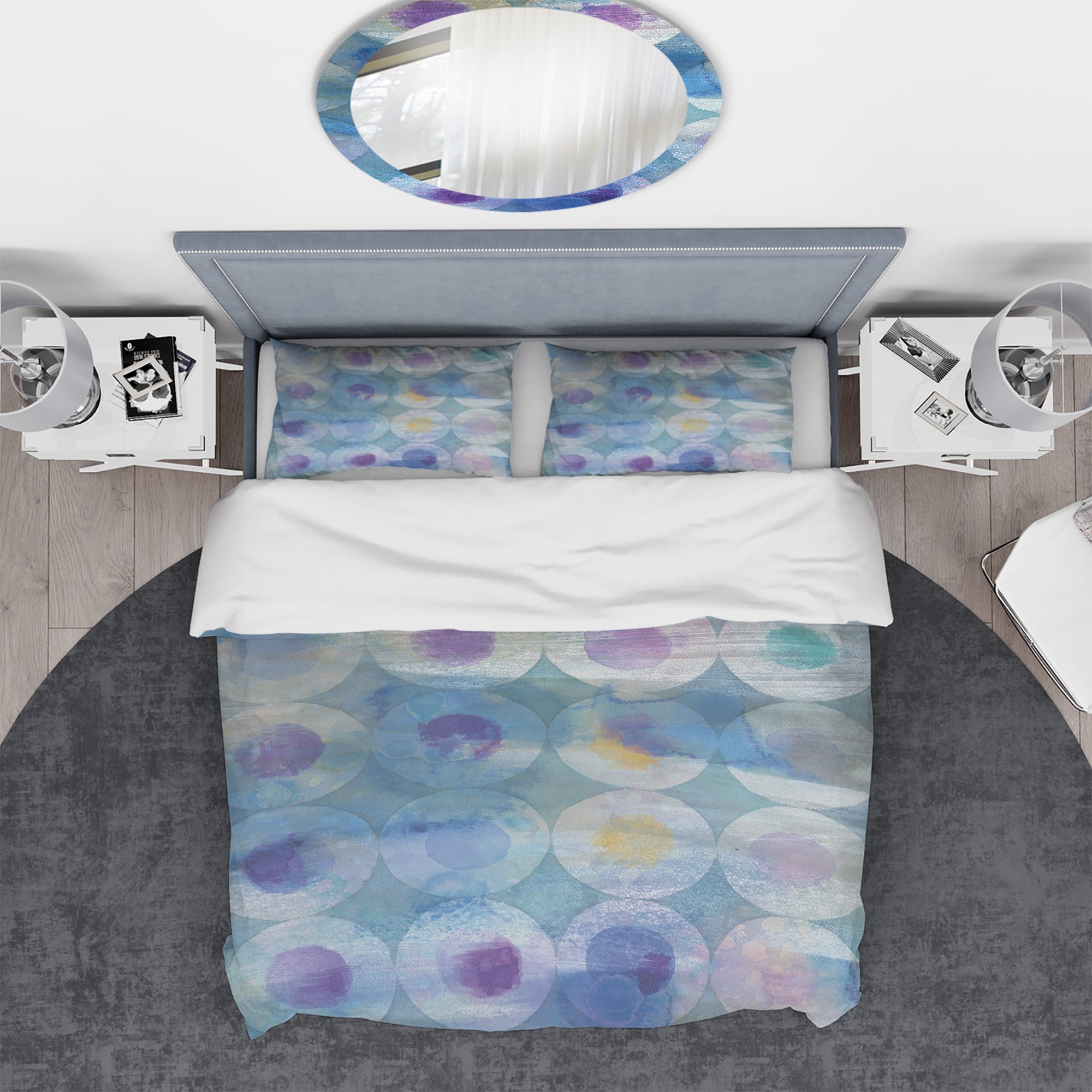Designart 'Watercolor Geometrical Circles I' Geometric Duvet Cover Set