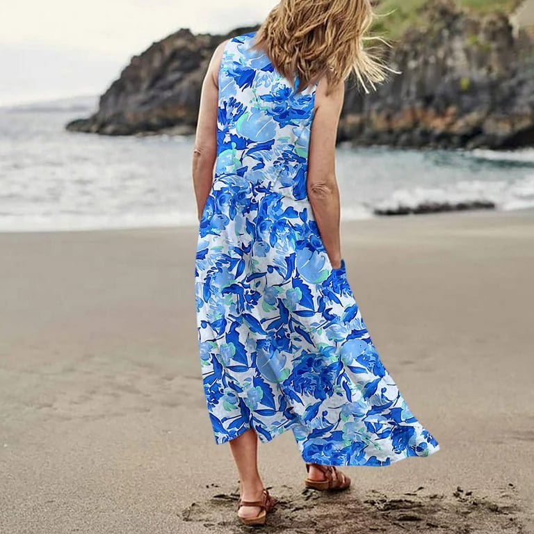 Petite Maxi Dresses for Women Petite Length Resort Wear Sleeveless