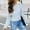 Light Blue, variant on Lilgiuy Women's Fashion Comfortable Solid Color Long Length Round Neck Sweater Top for Party Club Birthday