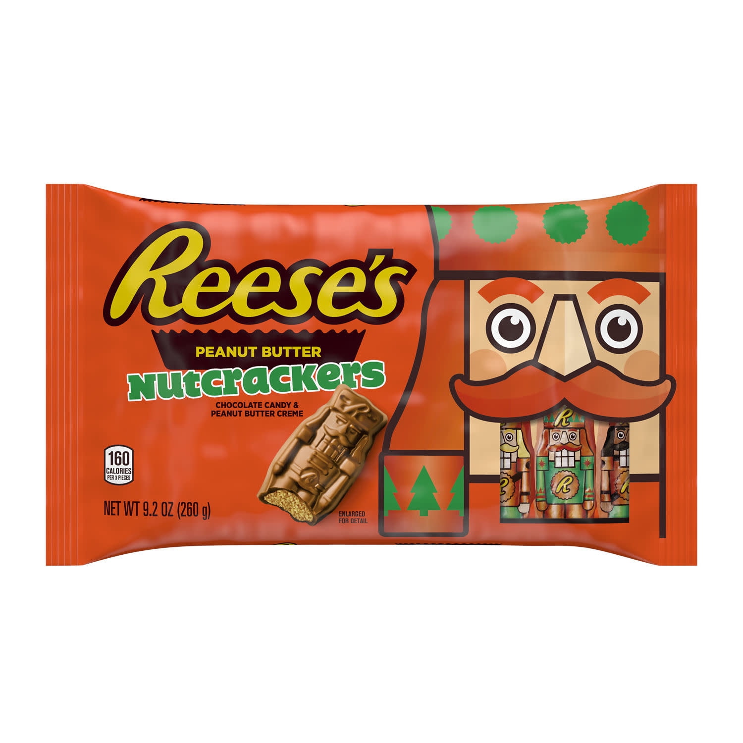 (2 pack) Reese's Chocolate Peanut Butter Creme Nutcrackers Christmas Holiday Candy Stocking Stuffers, Bag 9.2 oz