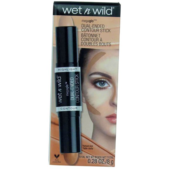 Wet n Wild MegaGlo Dual-Ended Contour Stick, Medium/Tan 752A, 0.28 oz (3 Pack)