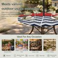 thumbnail image 6 of Round Outdoor Tablecloth with Umbrella Hole and Zipper, Black Chevron Tablecloth with Elastic Waterproof, Geometric Navy Blue White Sea Wavy Striped Patio Table Covers for 31" - 35" Pool Tables, 6 of 9