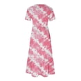 thumbnail image 5 of Sexlip Womens Maxi Dress Short Sleeve Tie Dye Design Light Fabric Flowy Silhouette for Outdoor Leisure Pink XL, 5 of 5