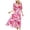 Pink, variant on Women's Floral Print Boho Dress Long Sleeve Wrap V Neck Ruffle Belted A-Line Flowy Maxi Dresses