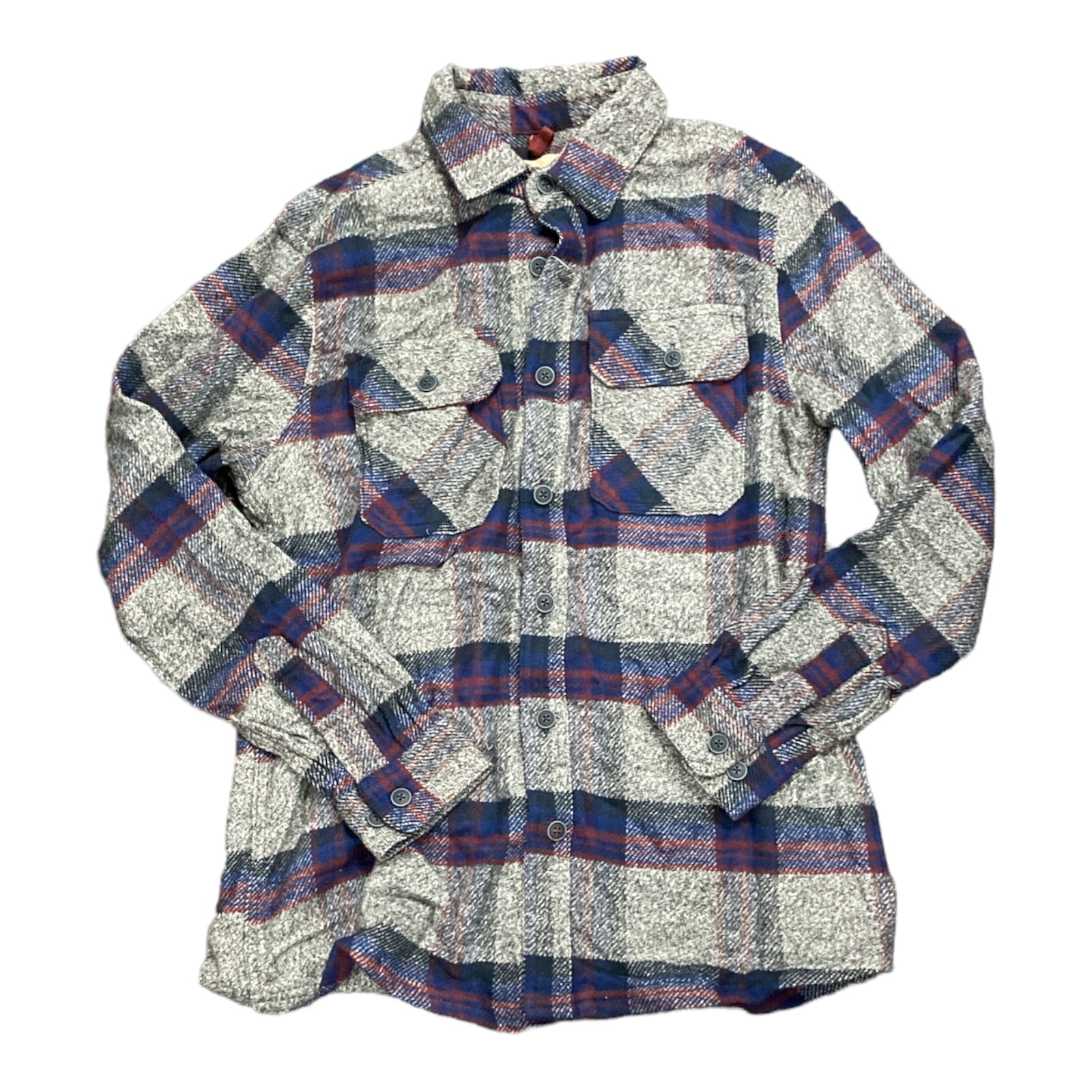 SANGTREE Men's Long Sleeve Flannel Shirt Jacket - Grey Plaid Collar, Button Down, 3X-Large - View #2