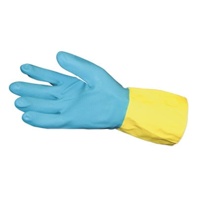 

Impact Flocked Lined Neoprene Over Latex Gloves Powder-Free Blue/Yellow Large Dozen (8433L)G7