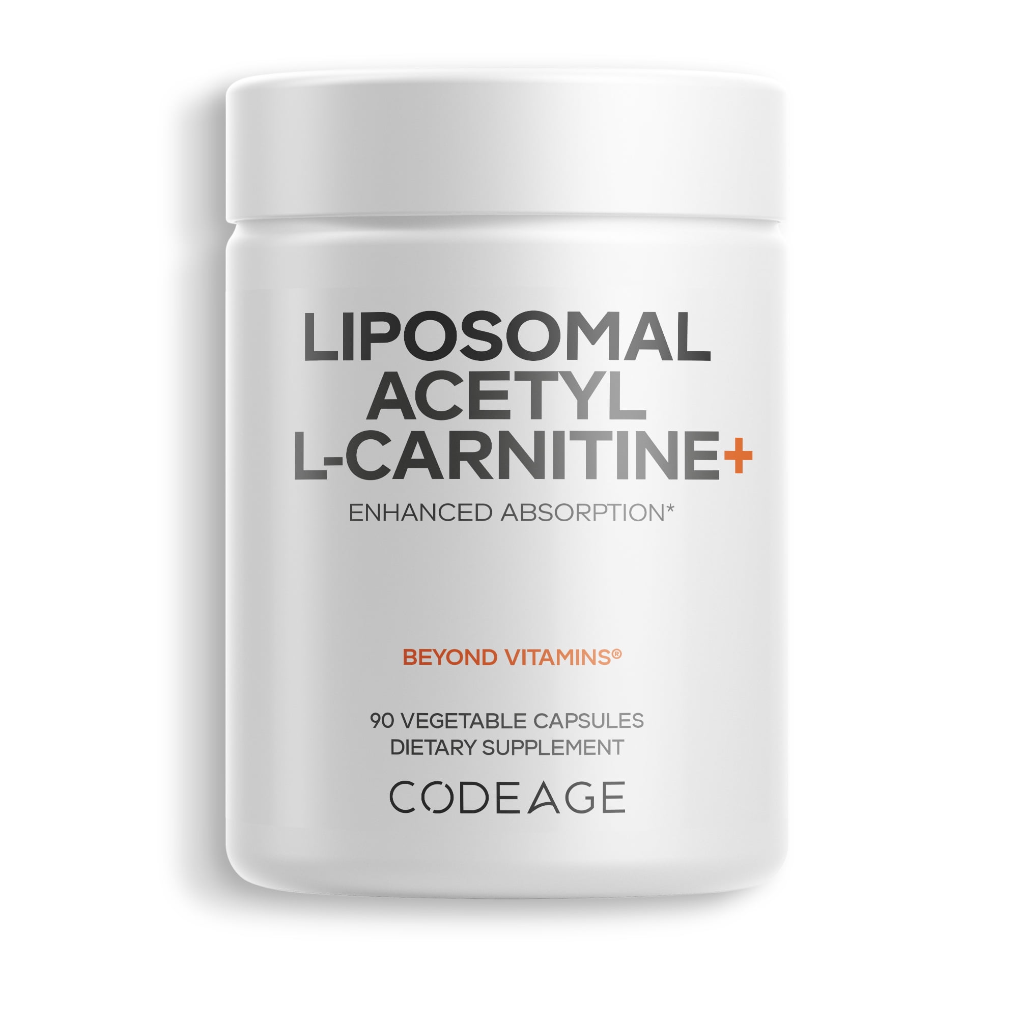 Codeage Liposomal Acetyl-L-Carnitine 500mg Supplement, 3-Month Supply, Liposomal ALC, Non-GMO, 90 ct
