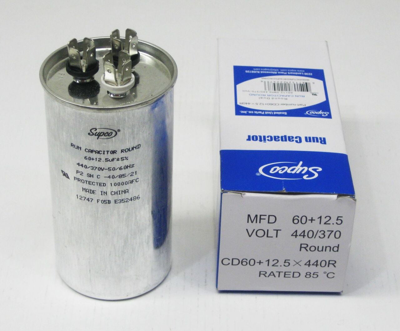 for sale online SUPCO Cd40 7.5x440r Round Dual Run Capacitor 40 7.5 MFD X 440vac 