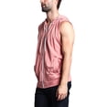 thumbnail image 4 of G-Style USA Men's Lightweight Athletic Casual Sleeveless Eyelet Drawstring Zipper Hoodie SL888 - Dirty Pink- 3X-Large, 4 of 7
