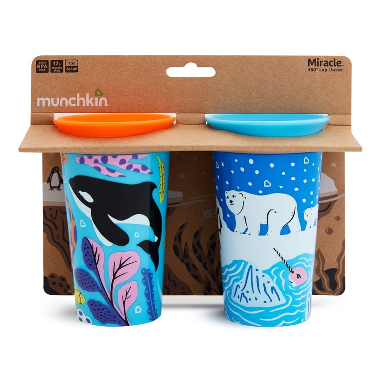 Munchkin® Miracle® 360° WildLove Spoutless Sippy Cup, 9 oz, Polar