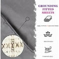 thumbnail image 2 of Grounding Fitted Sheet Kit Queen Size, Deep Pocket Fitted Sheet, Organic Cotton 7% Silver Fiber, Conductive Bed Cover for Sleeping, Earth Connected Bedding, 2 of 7