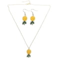 thumbnail image 1 of Pineapple Earrings and Necklace Set in Assorted Colors Vintage Fashionable Alloy Jewelry for Women Lightweight and Durable 1 Set, 1 of 5