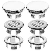 Vanity Accessories Overflow Hole Fittings Bathroom Sink Ring Basin Bathtub Accessory Kitchen Cover Round Decorate 6 Pcs