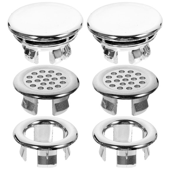 Aloha 6pcs Sink Overflow Ring Bath Sink Overflow Ring Replacement Sink Accessory