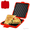 Red, variant on Microwave Sandwich Maker,Microwave Toastie Sandwich Grilled Cheese Maker,Panini Press Sandwich Maker,Microwave Grill,Portable Non Electric Grill Tray,Nonstick Toastie Press,Dishwasher Safe,Blue
