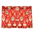 thumbnail image 7 of Yayeee Kitchen Curtains Tier Pair Light Filtering 27"x36" Rod Pocket Short Cafe Window Panel, Red Christmas Ornaments Pattern, 7 of 7