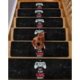 thumbnail image 2 of Cartoon Games Stair Treads for Wooden Steps Indoor Runner Rug Carpet, Black Modern Funny Abstract Art 4 Pieces Peel and Stick Staircase Step Treads Covers Washable Throw Door Mats, 30"x8", 2 of 6