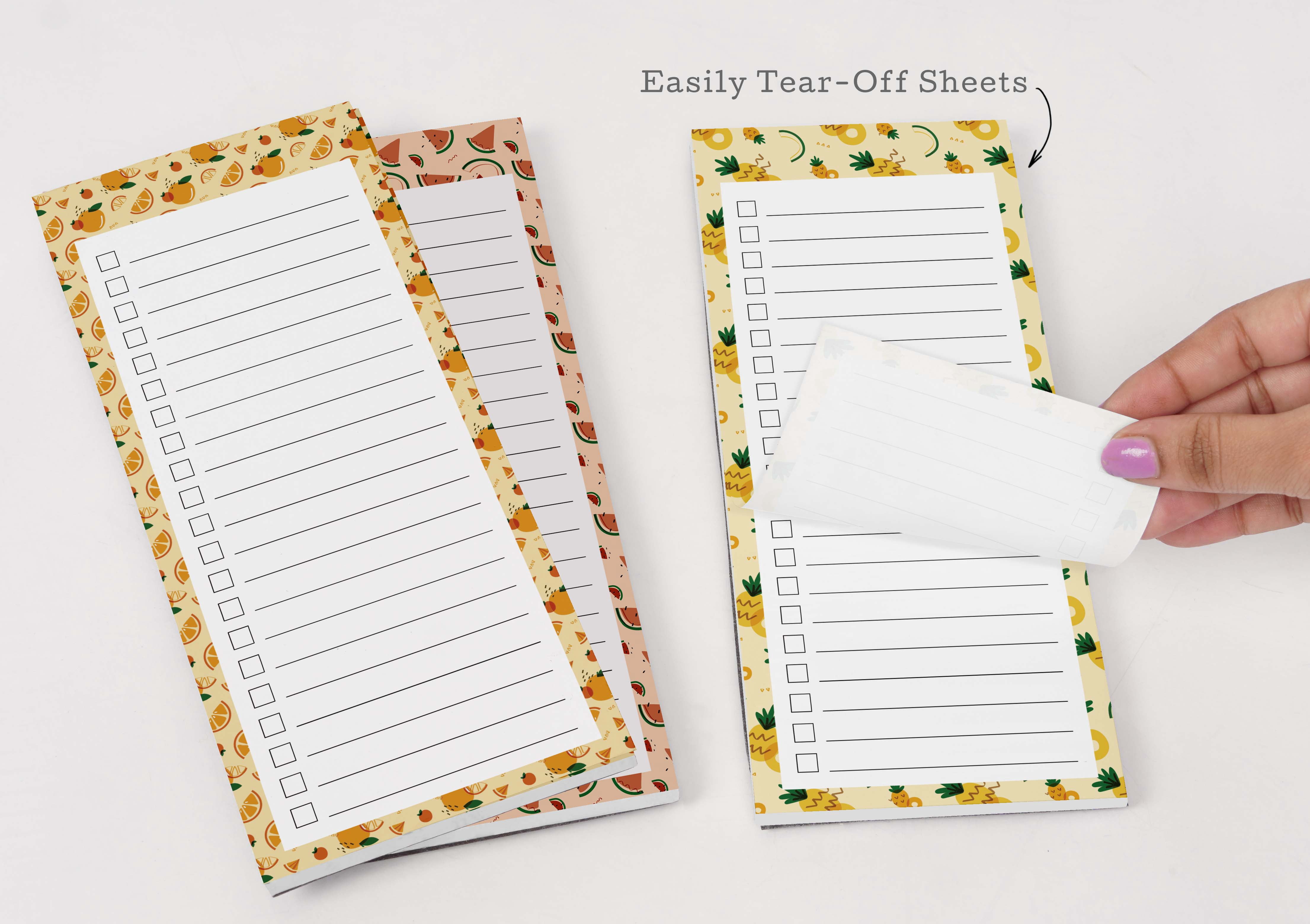 Inkdotpot Pack of 3 Magnetic Fridge To-Do List Notepads- Magnetic Memo Pads For Refrigerator-(50 Sheets Each)-5J