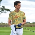 thumbnail image 3 of Rateoe Floral with Butterflies Pattern Men's Short Sleeve Polo Shirts, Golf Polo Shirts Short Sleeve Performance Moisture Wicking Dry-4X-Large, 3 of 6