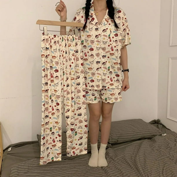 2023 Sanrio Hello Kitty traje de pijama Anime japonés Kuromi Pachacco ropa de hogar Y2K dulce chica moda Ins Casual comodidad ropa de dormir