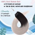 thumbnail image 2 of MY-LADY 50S 1G Remy Micro Beads Hair Extensions Human Hair Thick Invisible Nano Beads Micro Link Hairpiece 24inch #1BTGREY Natural Black to Grey, 2 of 8