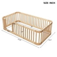 thumbnail image 5 of Euroco Twin Size Floor Bed with Fence for Kids and Toddlers, Natural, 5 of 9