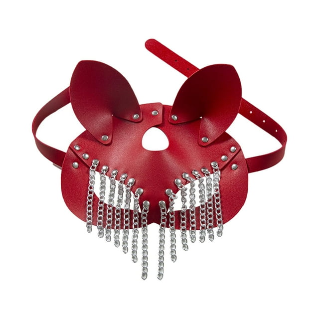 Accesorio de disfraces de mascarada de media cara Steampunk para baile de graduación de noche, Mardi festivo Rojo