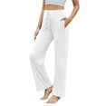 thumbnail image 5 of PINSPARK Wide Leg Yoga Pants Women High Waisted Workout Pants UPF 50+ Drawstring Sweatpants with 4 Pockets, 5 of 8
