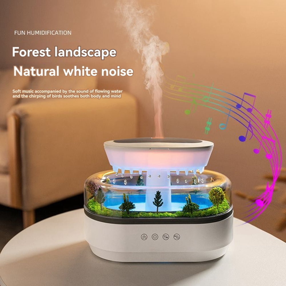 Aroma Humidifier Raindrop Air Humidifier Light White Noise Essential Oil Diffuser Ultrasonic Fragrance Diffuser US Plug