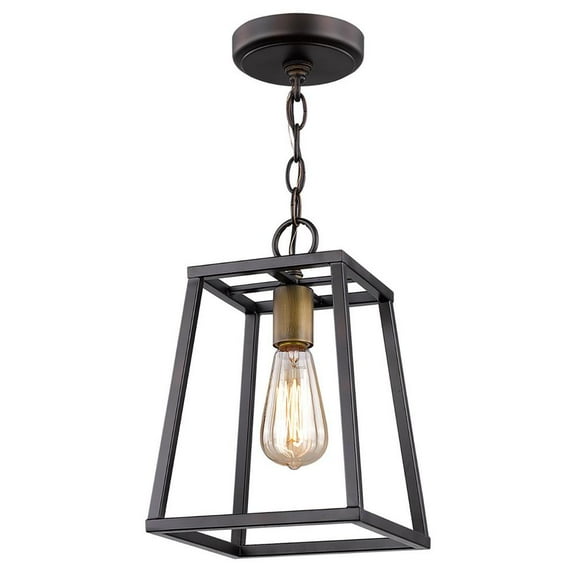 HomeRoots Antique Bronze Metal Tapered Hanging Light