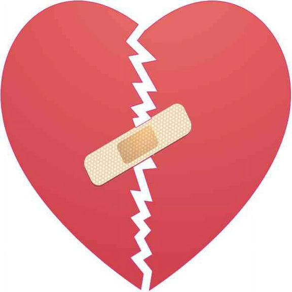 4inx4in Broken Heart Sticker Vinyl Decal Funny Heartbreak Stickers