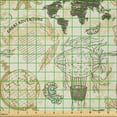 thumbnail image 2 of Ambesonne World Map Fabric by the Yard Microfiber, Vintage Globe, 1 Yard, Beige Olive Green, 2 of 2