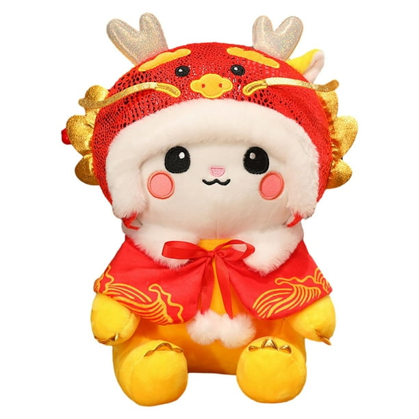 Figurita de dragón chino, juguete de peluche de dragón, cómodo, novedad, lindo dragón, Animal relleno, muñeco de dragón para vacaciones, cama, Bar