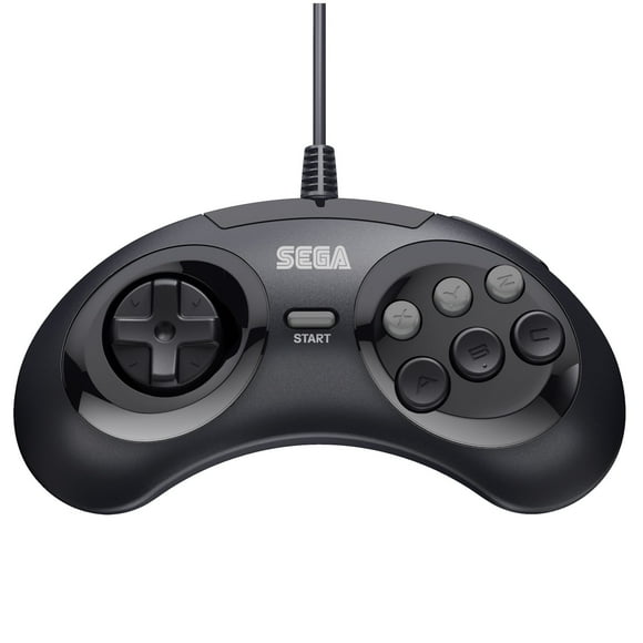 Retro-Bit Official Sega Genesis Controller 6-Button Arcade Pad for Sega Genesis - Original Port - Black
