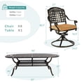 thumbnail image 3 of MEETWARM 9-Piece Outdoor Patio Dining Set, All-Weather Cast Aluminum Patio Conversation Set with 8 Cushioned Swivel Rocker Chairs for Backyard Garden Deck, 1 Oval Table, 2.2" Umbrella Hole, 3 of 7