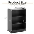 thumbnail image 3 of Costway 3-Tier Bookcase Open Multipurpose Display Rack Cabinet with Adjustable Shelves Black, 3 of 10